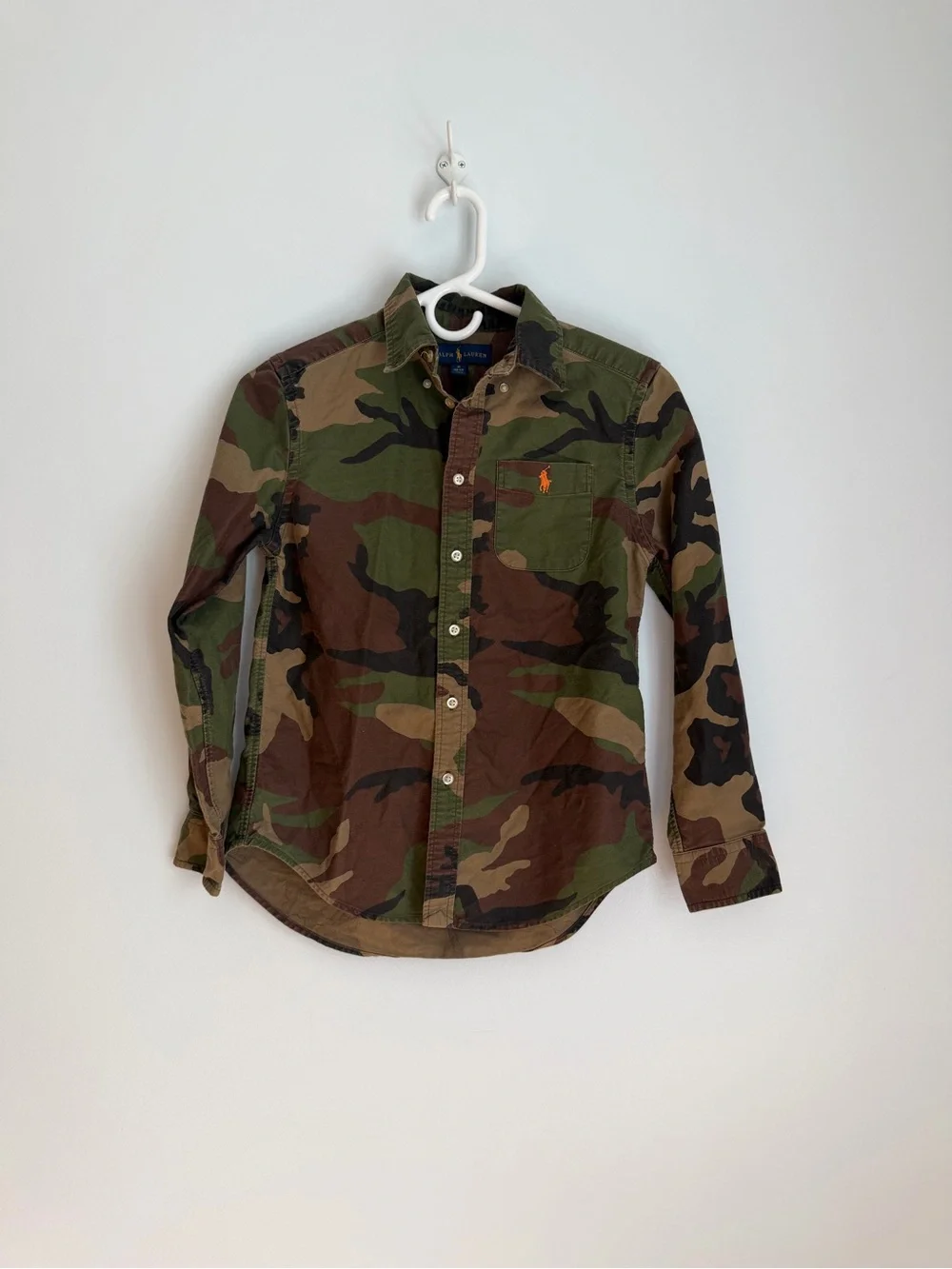 Polo Ralph Lauren Classic Fit Camouflage Oxford Long-Sleeve Kids Medium 10-12
